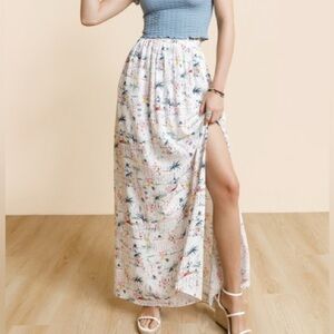 BLUE RAIN bradie postcard tropical maxi skirt